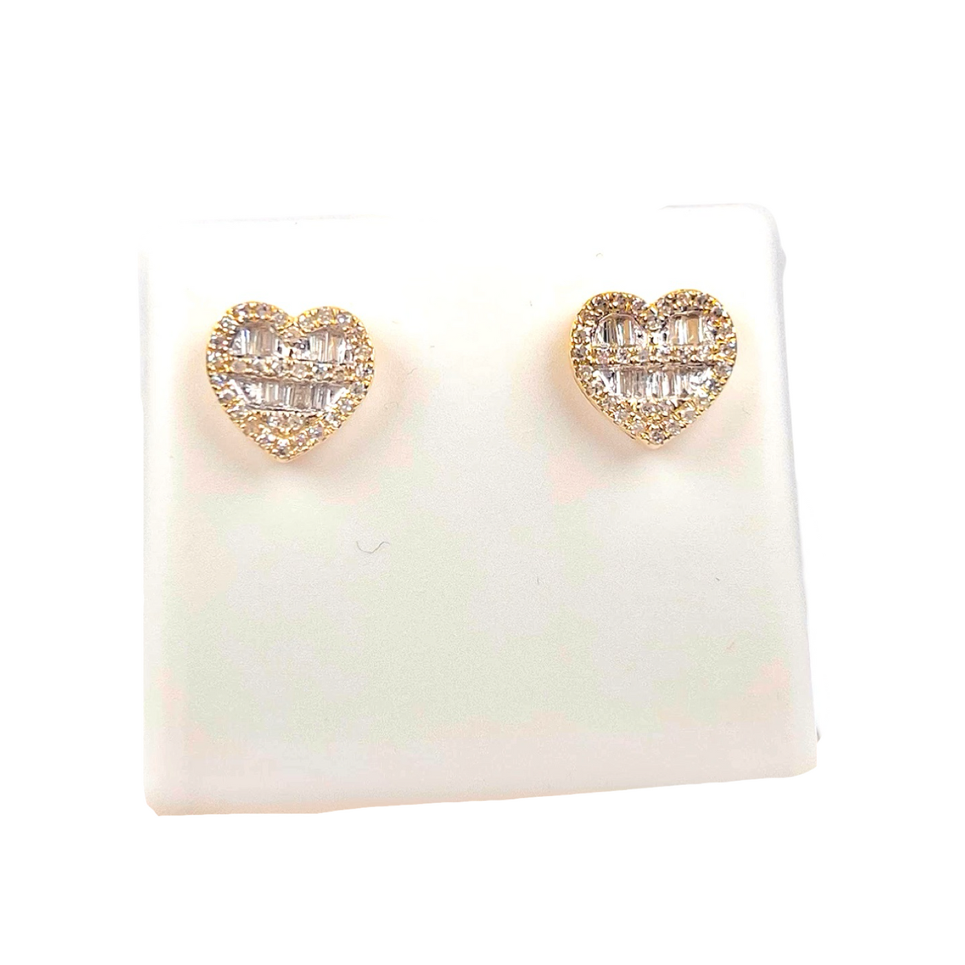 Baguette Diamond Heart Earrings