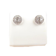 Round Diamond Baguette Earrings