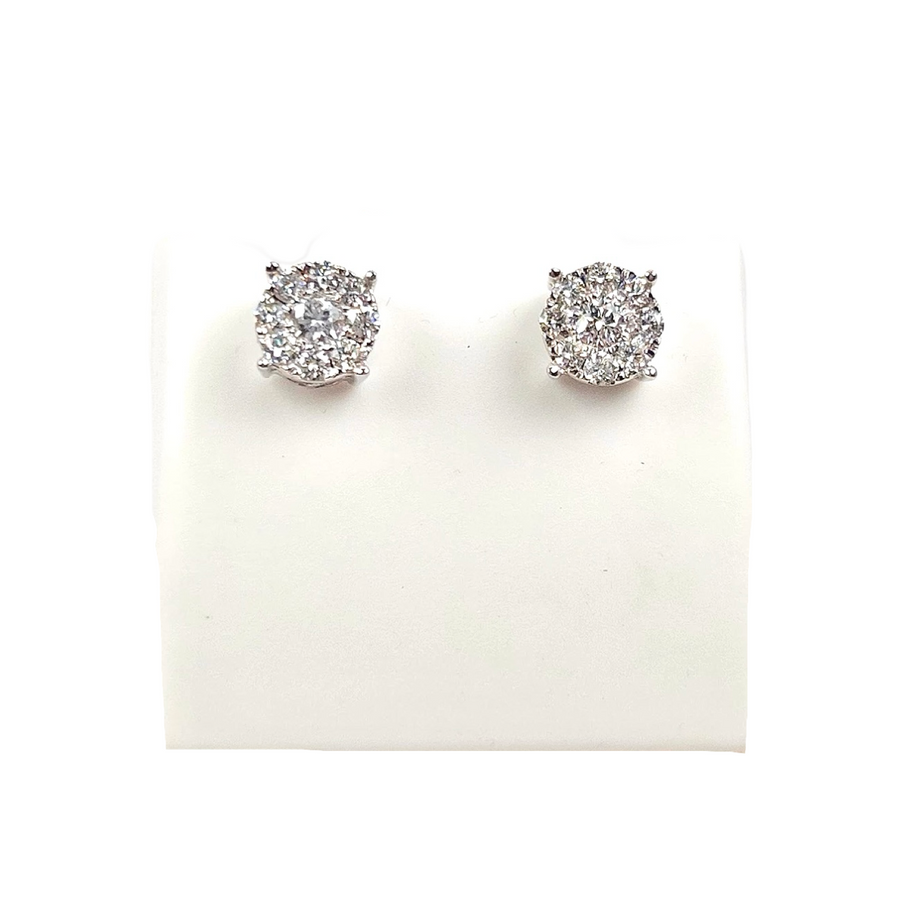 Round Diamond Illusion Studs (Large)