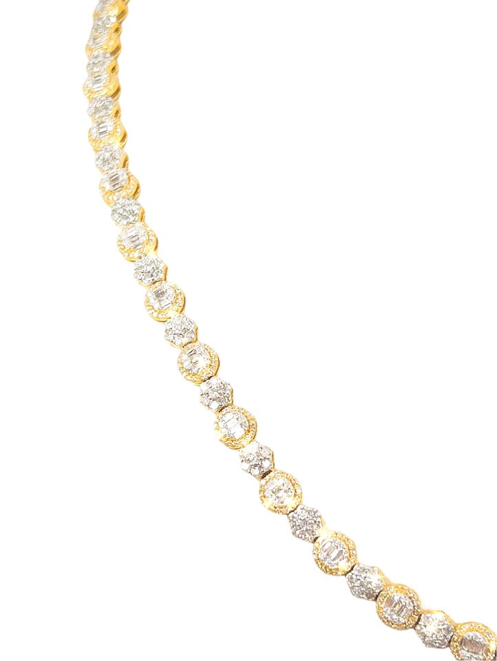 Flower Baguette Diamond Chain