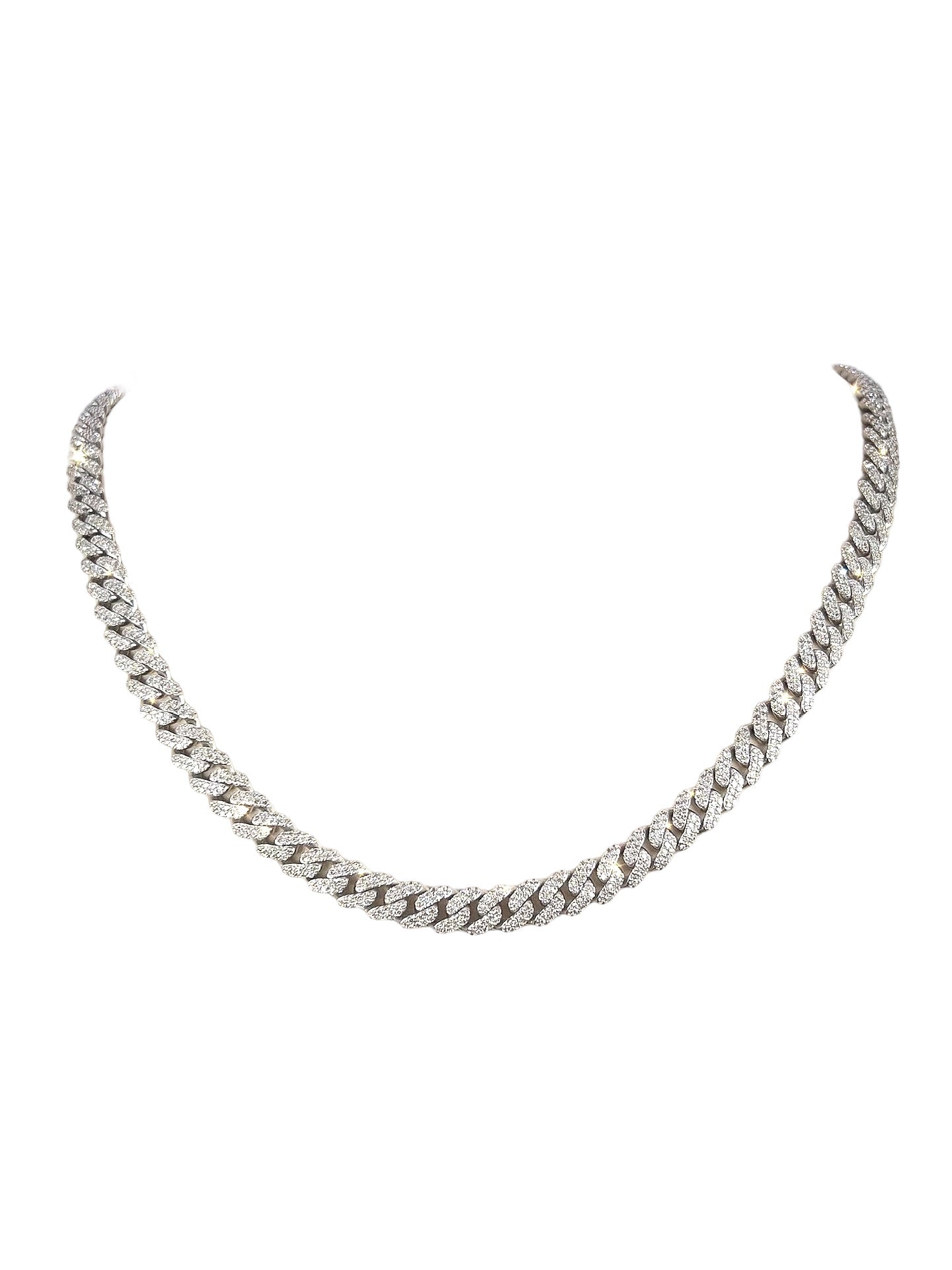 8MM White Gold Diamond Cuban Chain