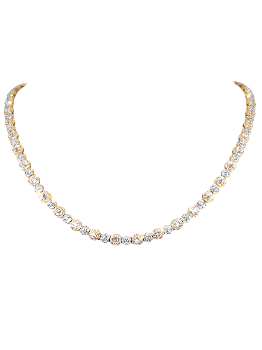 Flower Baguette Diamond Chain