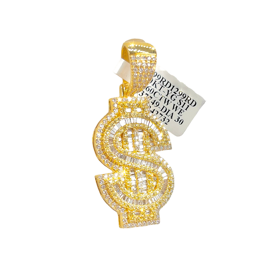 Baguette Dollar Sign Pendant