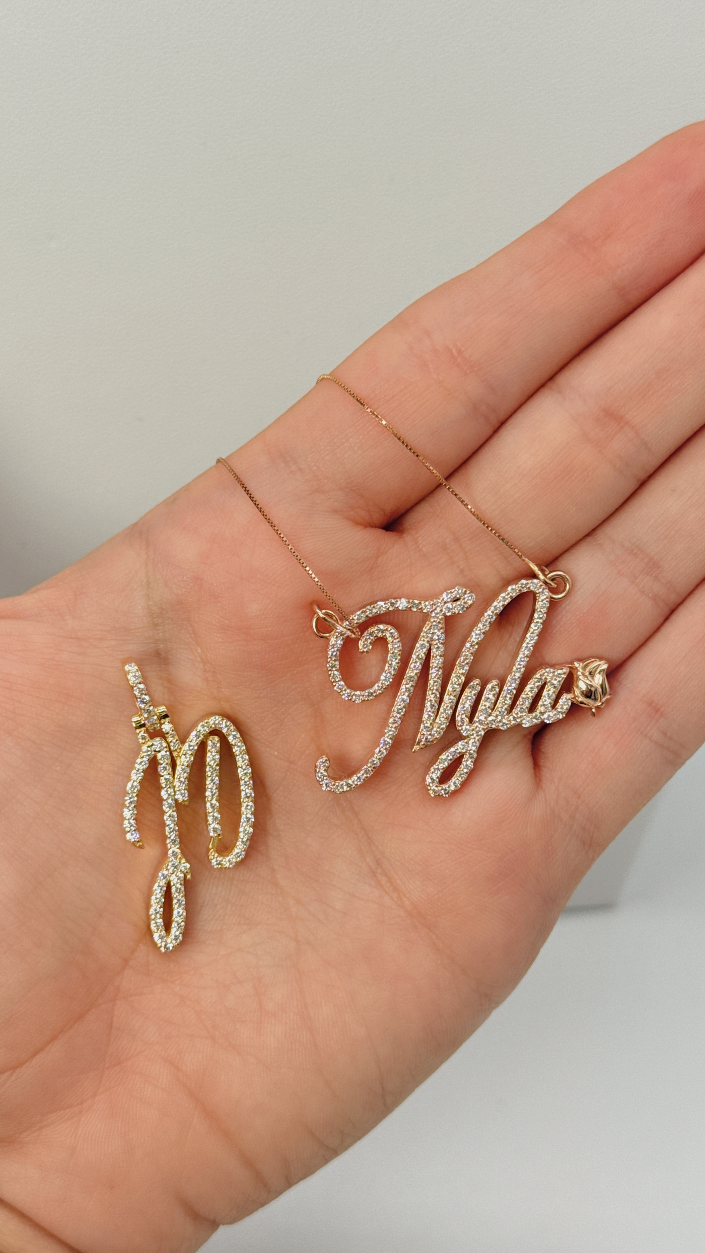 14KT Custom Diamond Name Plate