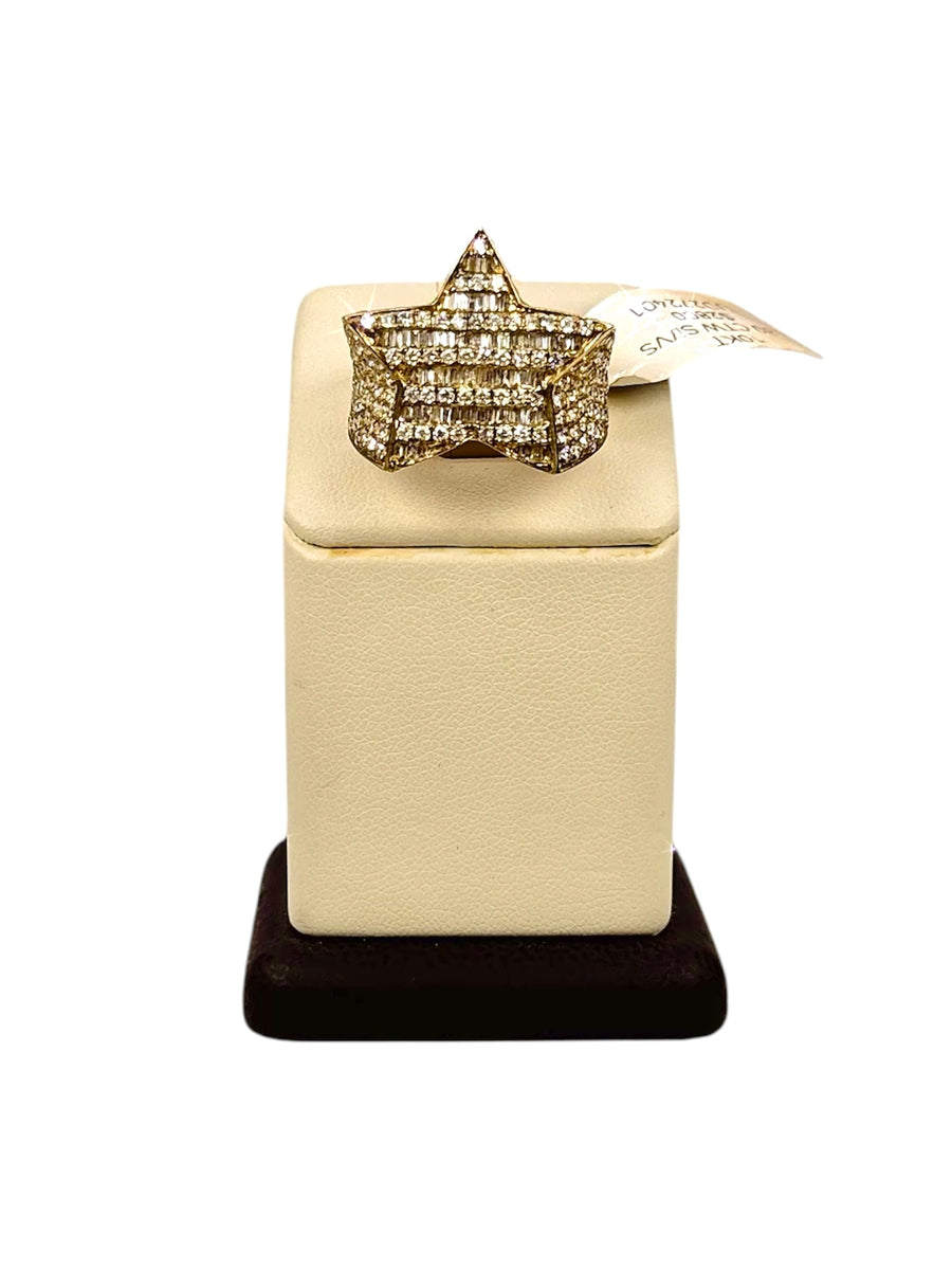 Gold Diamond Star Ring