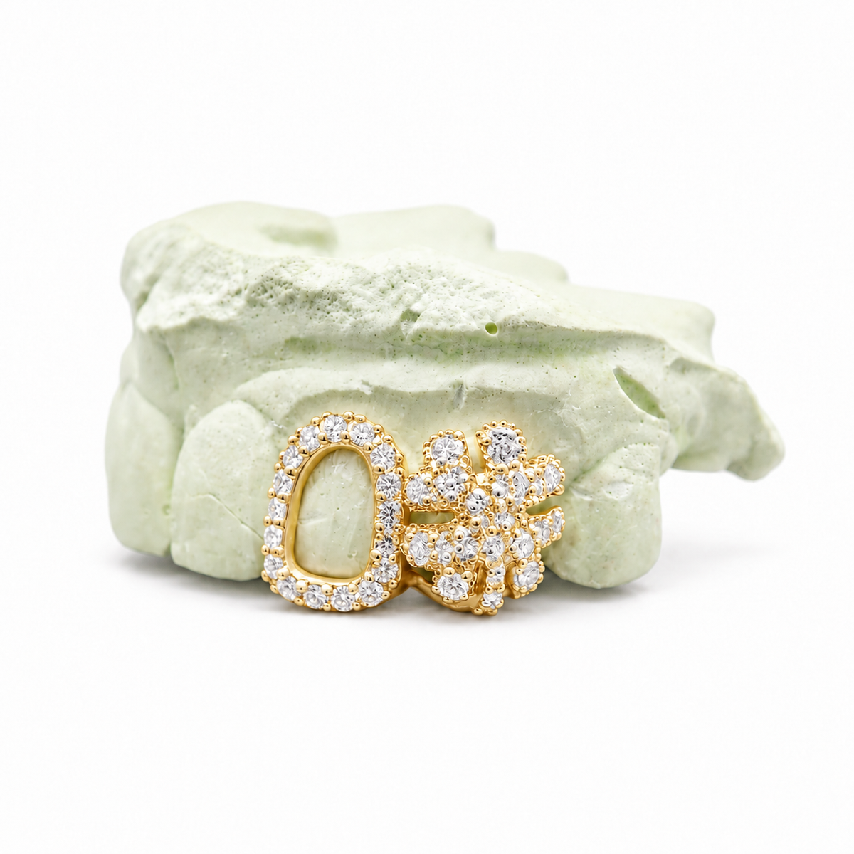 Custom Open Face with Clover Diamond Grillz