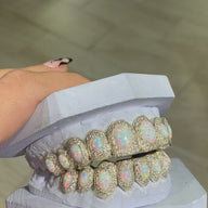 Custom Opal with Natural Diamonds Grillz