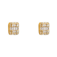 Baguette and Round Diamond Earrings
