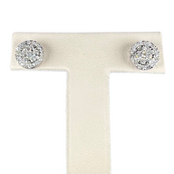 Diamond Flower with Border Earrings