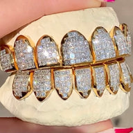 Custom VS1 Clarity Invisible Set Princess Cut Diamond Grillz