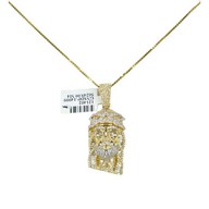 Baguette and Round Diamond Jesus Pendant