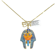 Pharaoh Enamel and Diamond Pendant