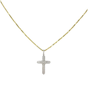 Round Diamond Cross Charm