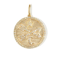 Cross Arrow Charm with Natural Diamonds