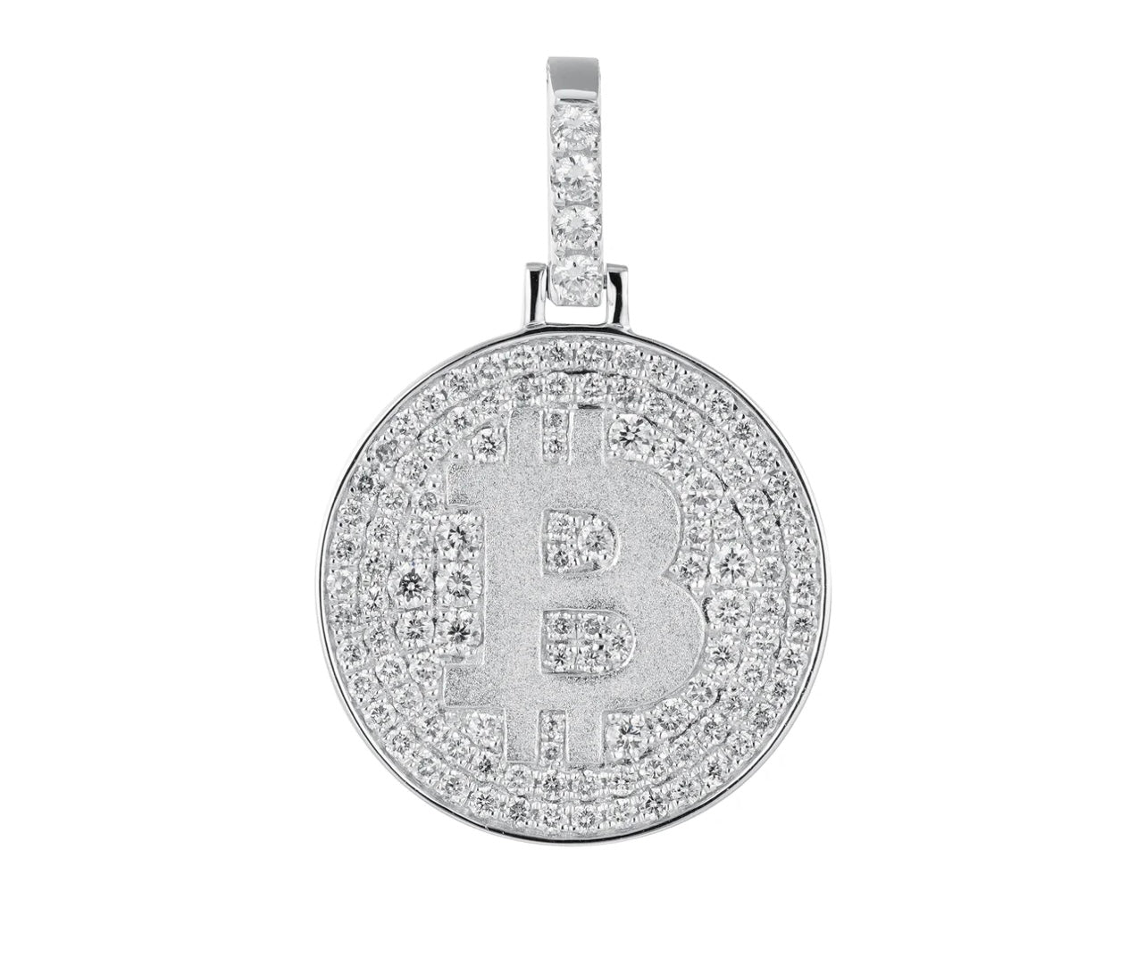 Bitcoin Charm with Natural Diamonds