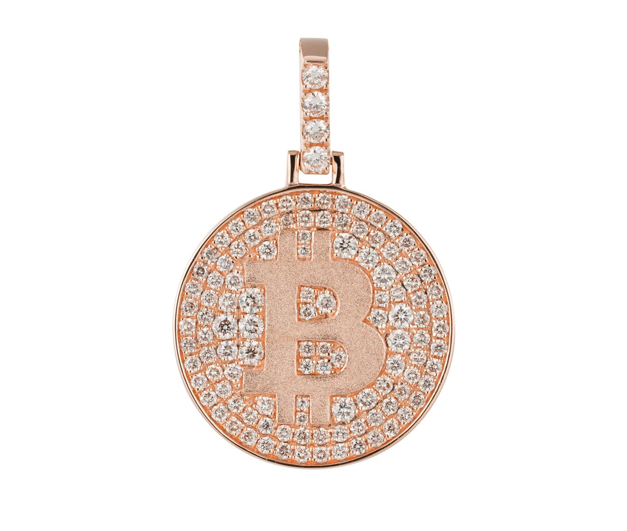 Bitcoin Charm with Natural Diamonds