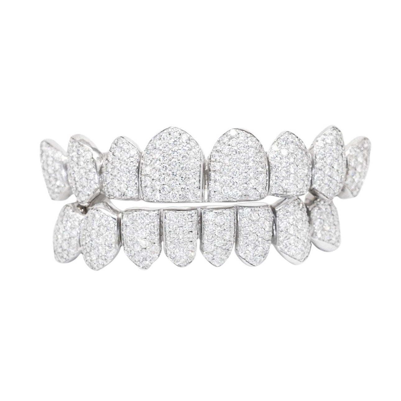 Custom VS1 Clarity Hand Set All Natural Diamond Grillz (Zigzag/Honeycomb setting)