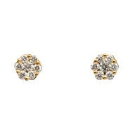 Large Diamond Flower Cluster Earrings