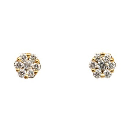 Large Diamond Flower Cluster Earrings