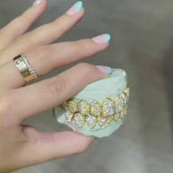 Custom VVS1 Clarity Hand Set All Natural Diamond Grillz (Zigzag/Honeycomb setting)
